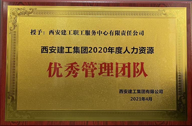 2020年度集團人力資源條線(xiàn) “優(yōu)秀管理團隊”榮譽(yù)稱(chēng)號